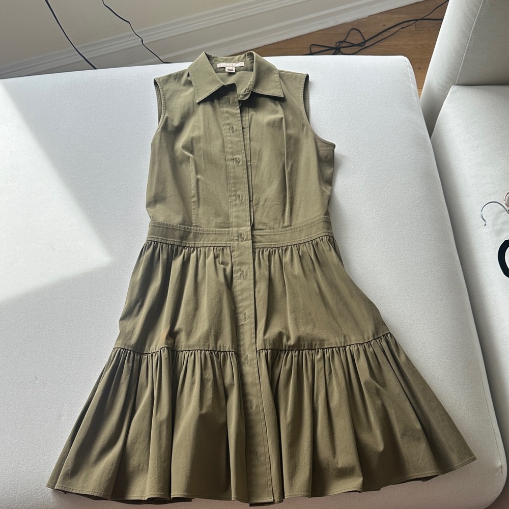 Michael Kors Olive Green Sleeveless Shirt Dress